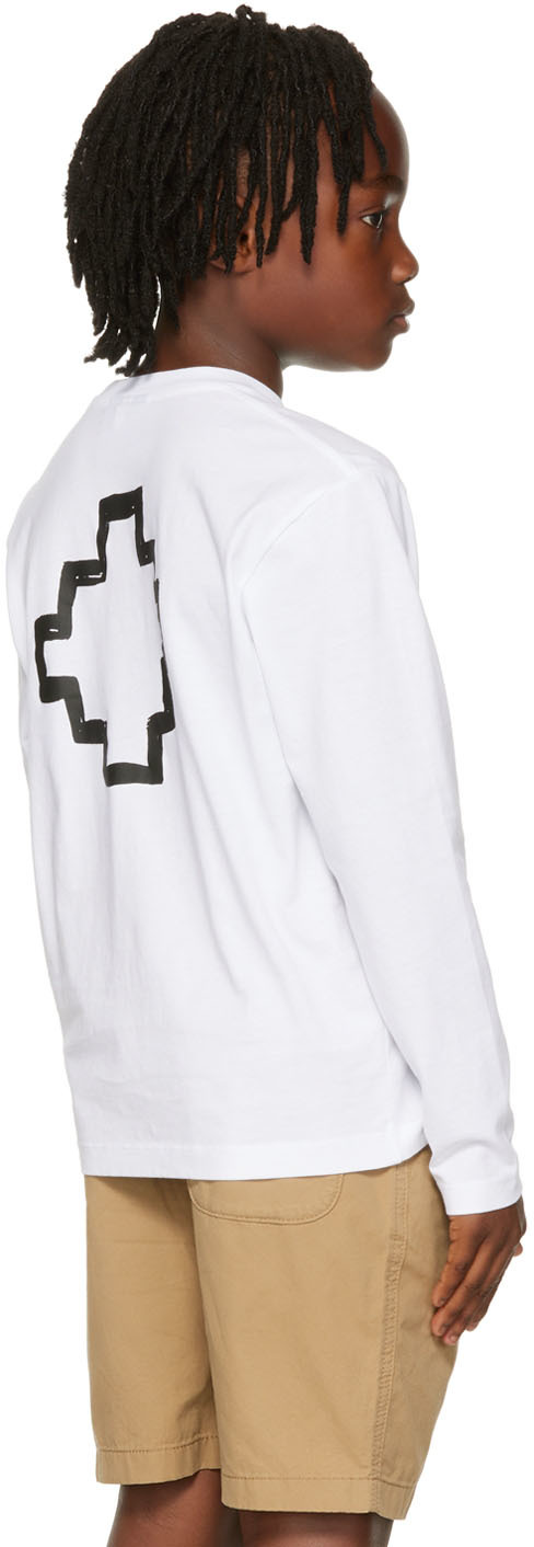 Marcelo Burlon County Of Milan Kids White Print Long Sleeve T-shirt In White