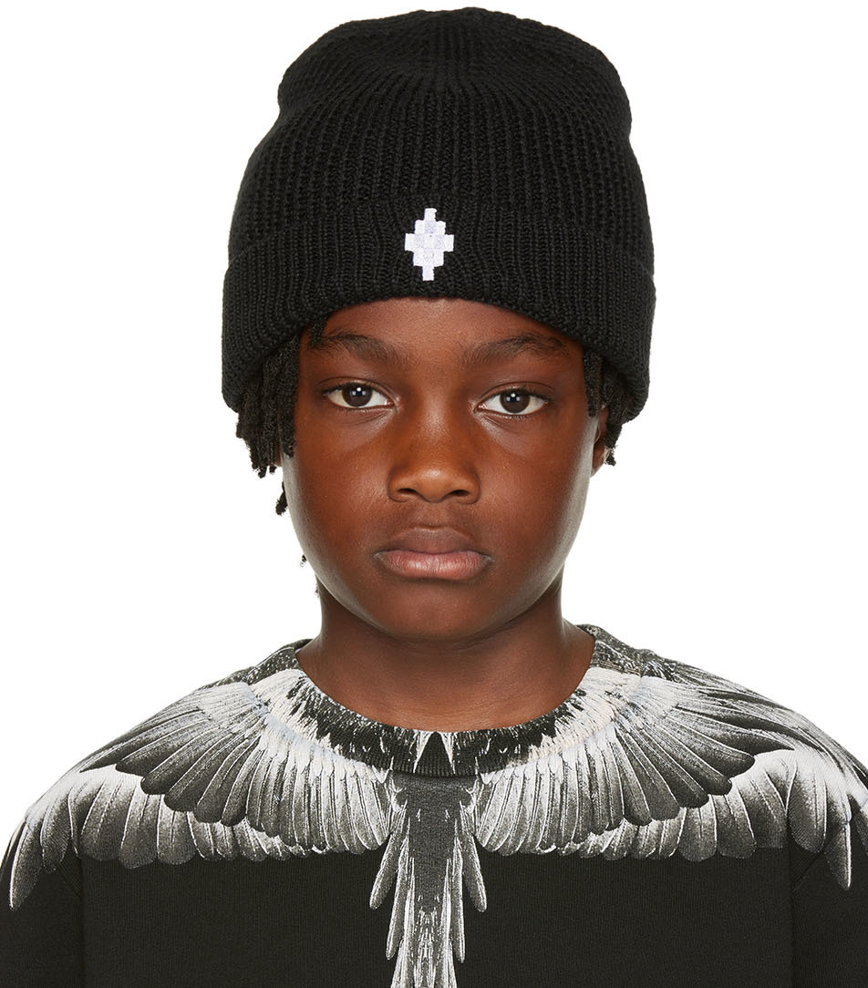 Marcelo Burlon County of Milan Kids Black Cross Beanie