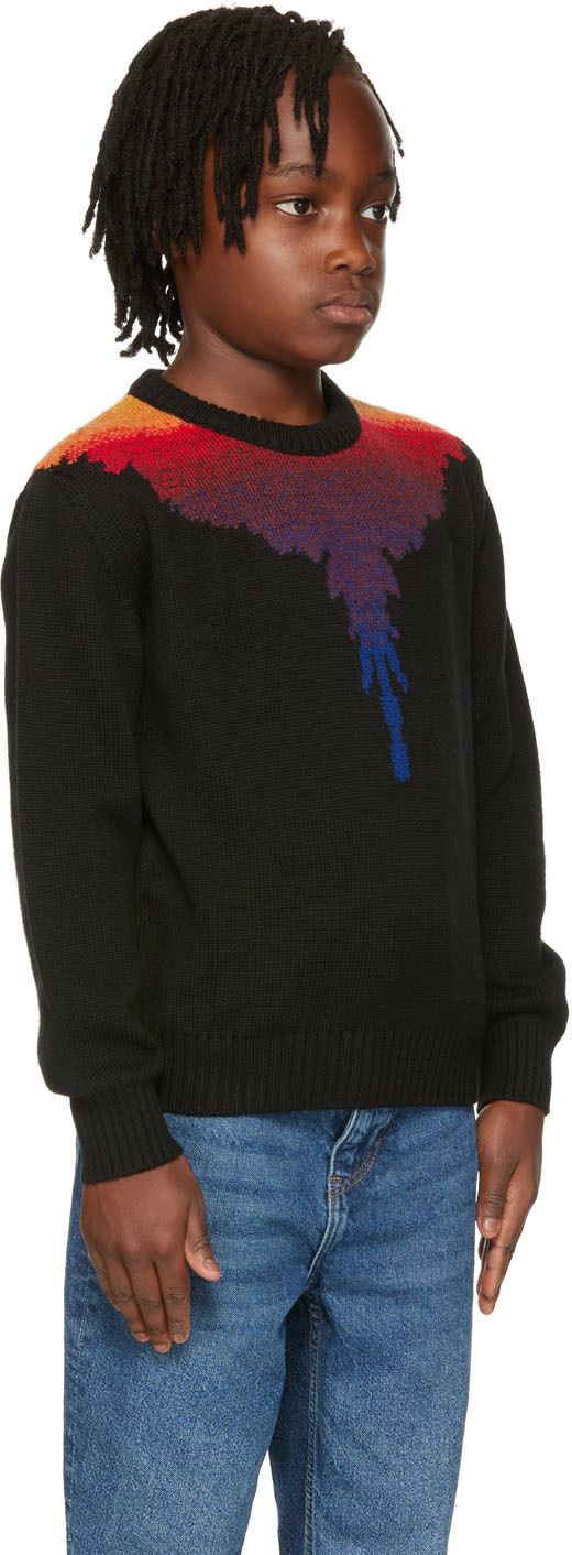 Marcelo Burlon County Of Milan Kids Black Icon Wings Sweater In Black