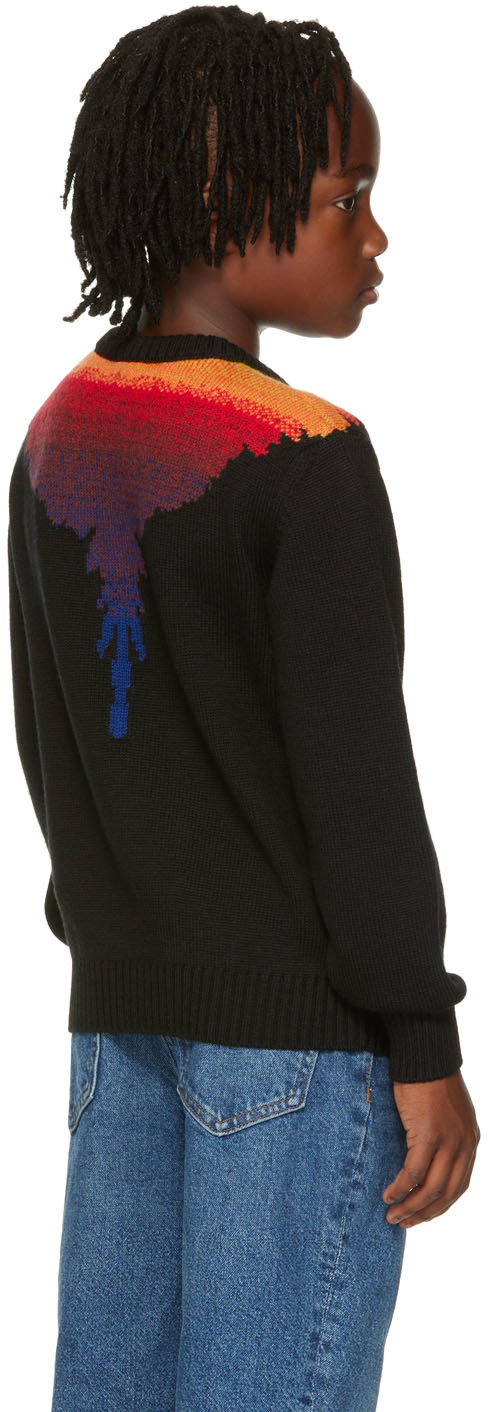 Marcelo Burlon County Of Milan Kids Black Icon Wings Sweater In Black