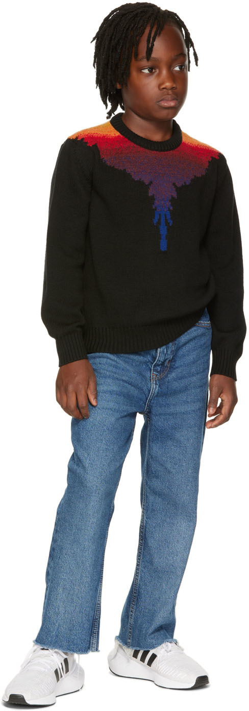 Marcelo Burlon County Of Milan Kids Black Icon Wings Sweater In Black
