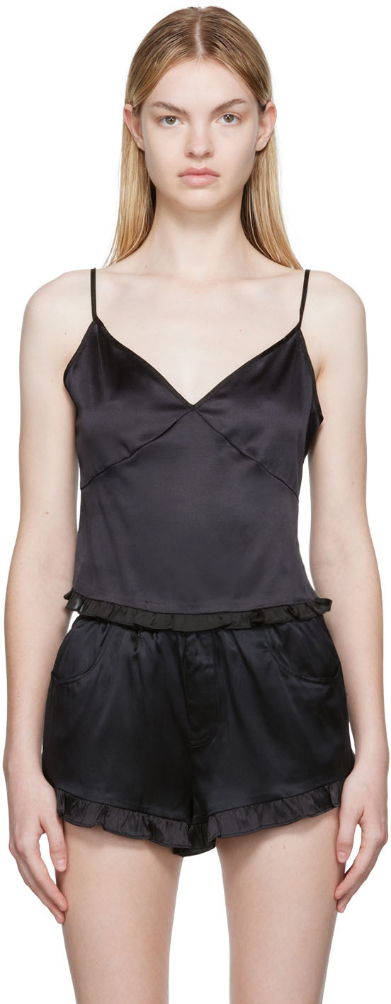 Fleur du Mal Black Silk Camisole SSENSE Canada