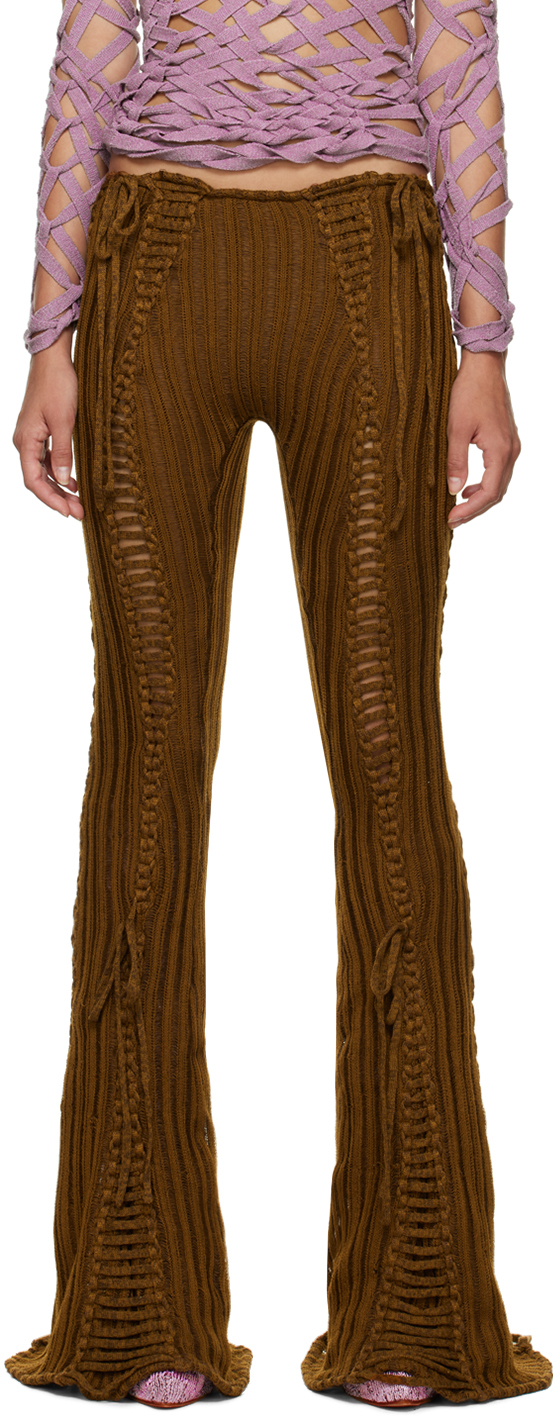 【関税込み】Isa Boulder ブラウン Split & Tear ラウンジパンツ Isa Boulder Split and Tear Pants in Brown | LN-CC