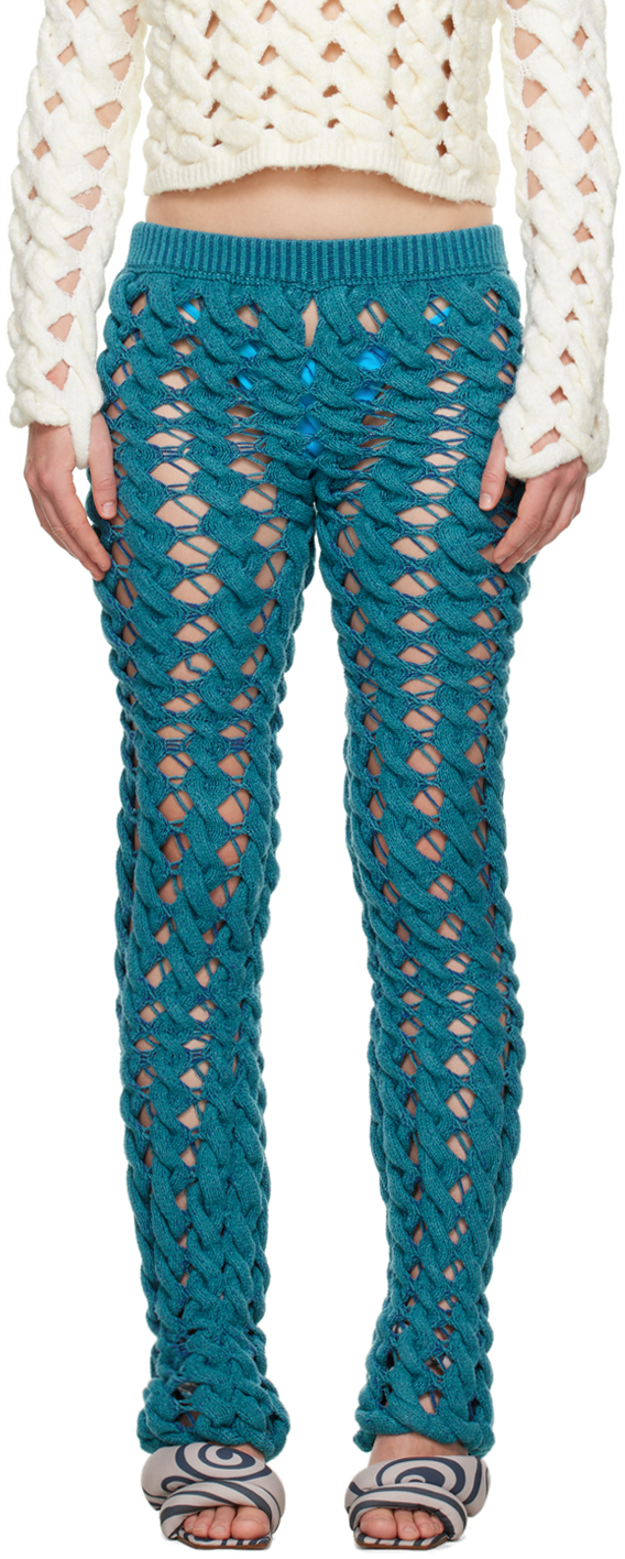 Blue Rib Lounge Pants SSENSE Women Clothing Loungewear Sweats 