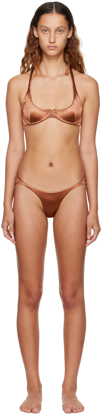 SSENSE Exclusive Brown Heart Bikini Set