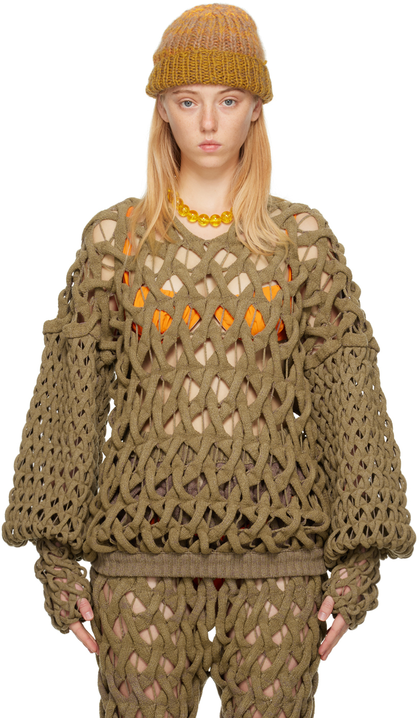 Khaki Chunky Ex-Cable Sweater