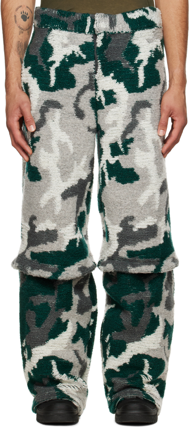 Isa Boulder SSENSE Exclusive Gray & Blue Towel Camo Cargo Pants