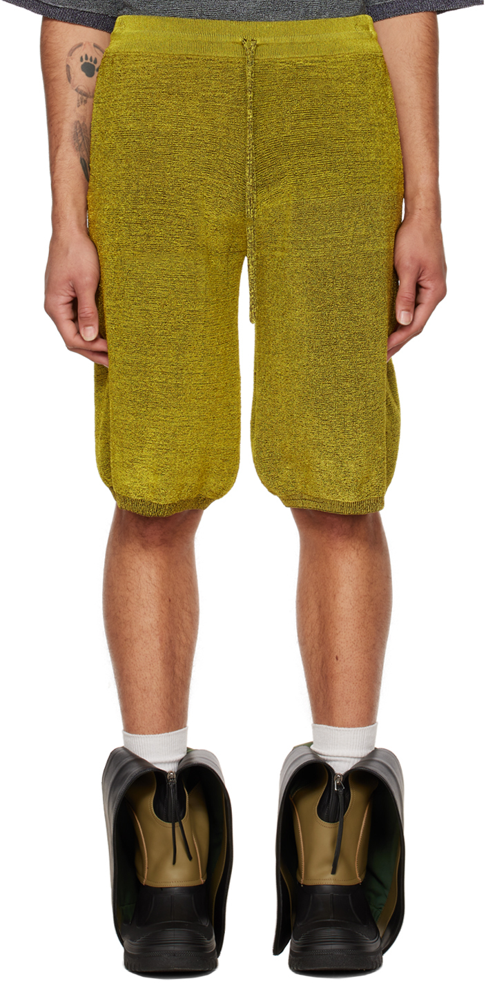 Isa Boulder SSENSE Exclusive Green & Khaki Flashy Reversible Shorts