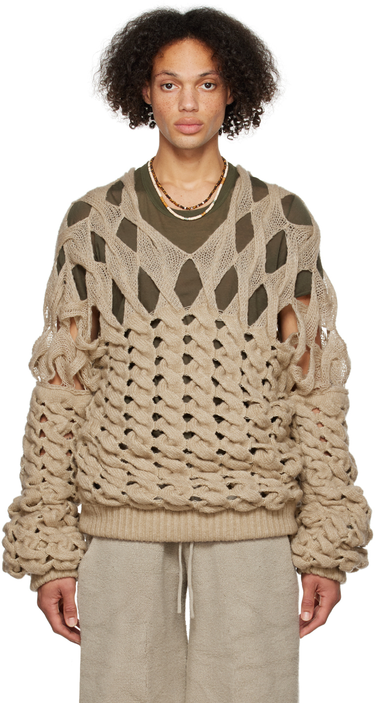 SSENSE Exclusive Beige Basket Sweater