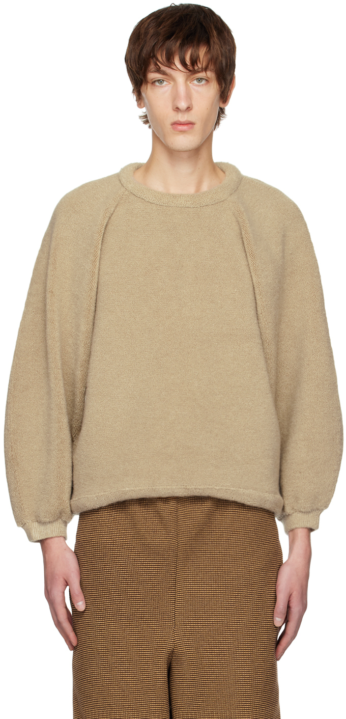 SSENSE Exclusive Beige Towel Sweatshirt by Isa Boulder on Sale