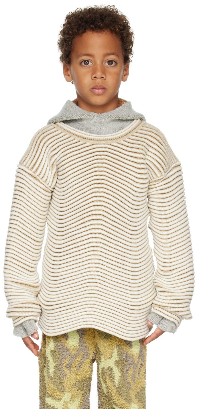 Isa Boulder Ssense Exclusive Kids Off-white Caterpillar Sweater In Calico