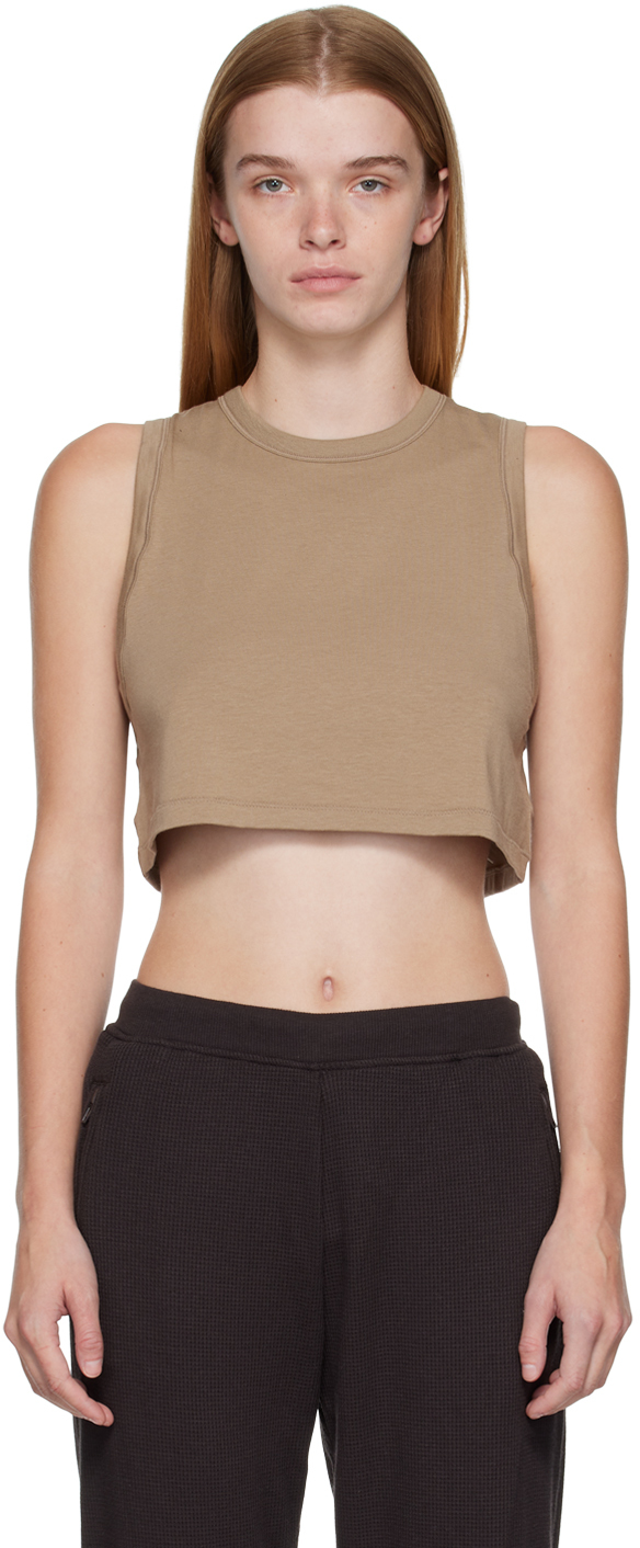 SKIMS Cotton Collection Cropped Ribbed Cotton-blend Jersey Tank