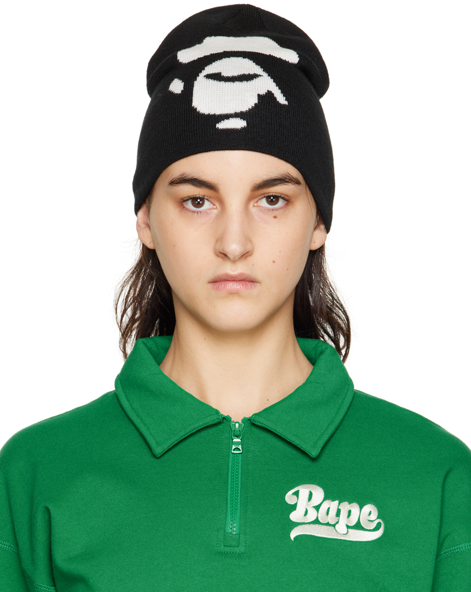 BAPE BLACK 'A BATHING APE' BEANIE