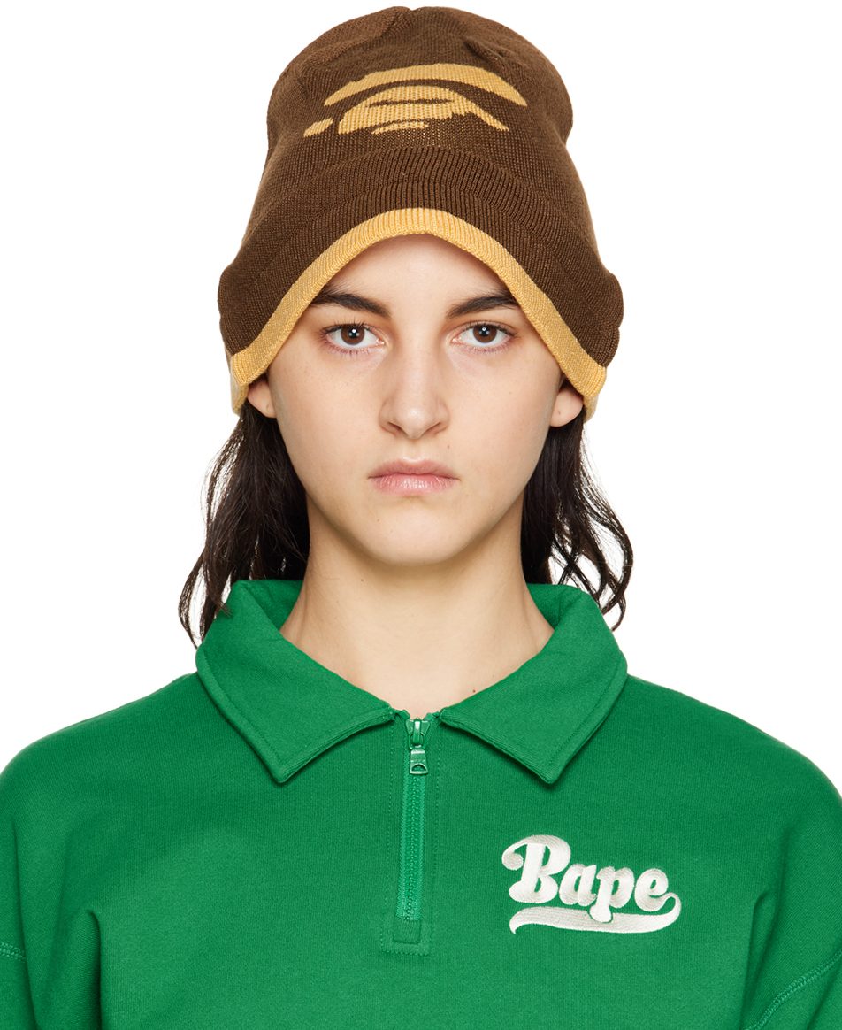 Brown Ape Face Hat by BAPE on Sale