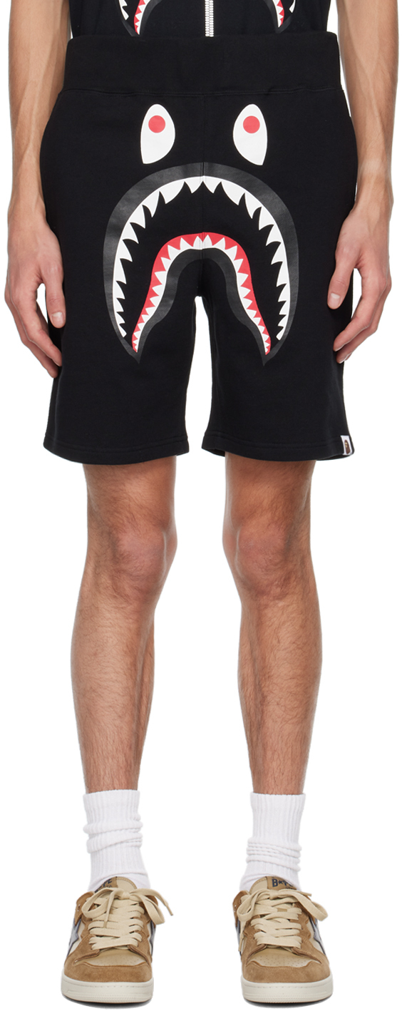 BAPE: Black WGM Edition Shark Shorts | SSENSE Canada