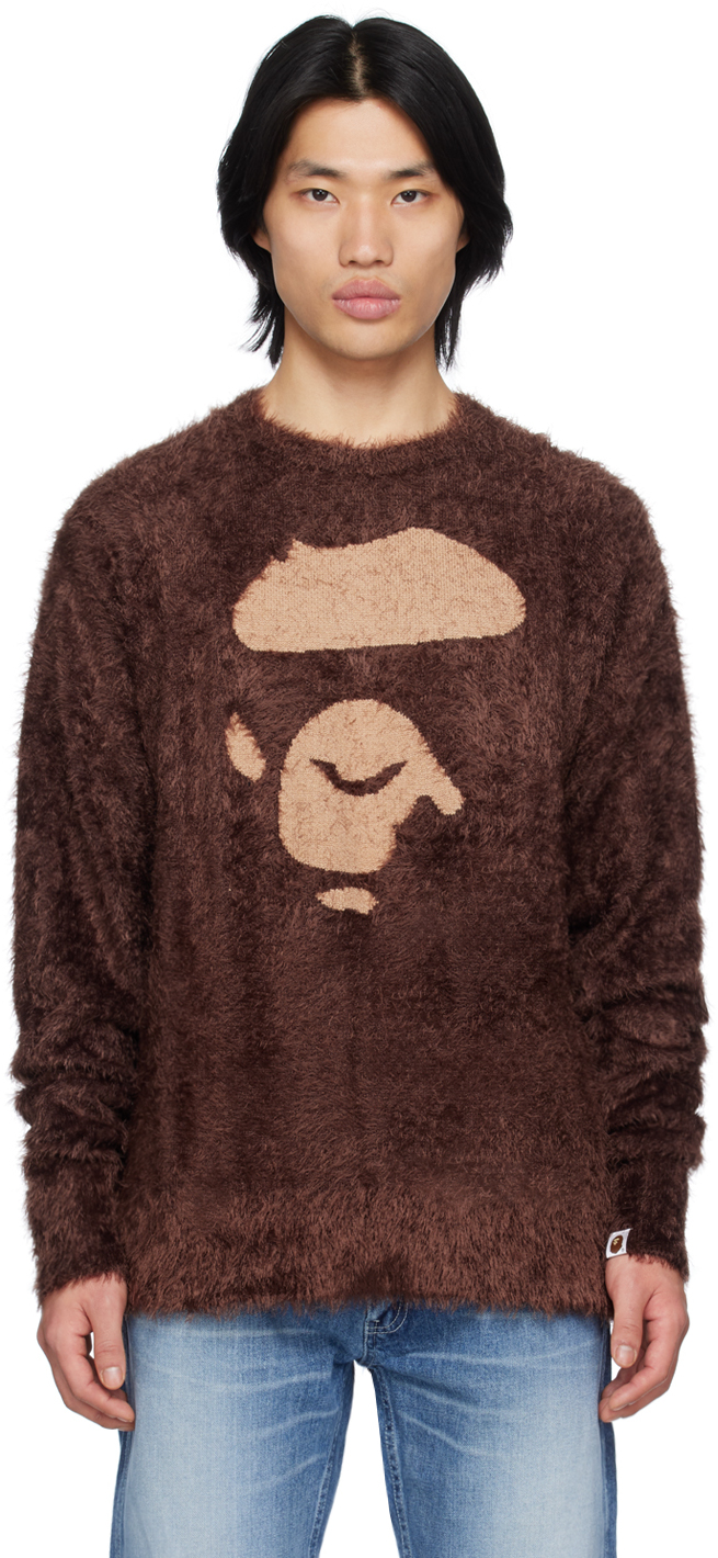 Bape Brown Ape Face Jumper | ModeSens