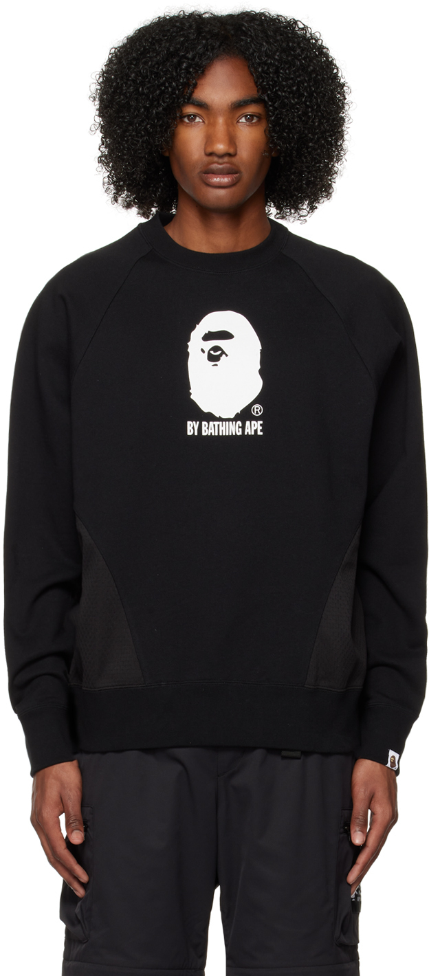 BAPE: Black Paneled Sweatshirt | SSENSE Canada