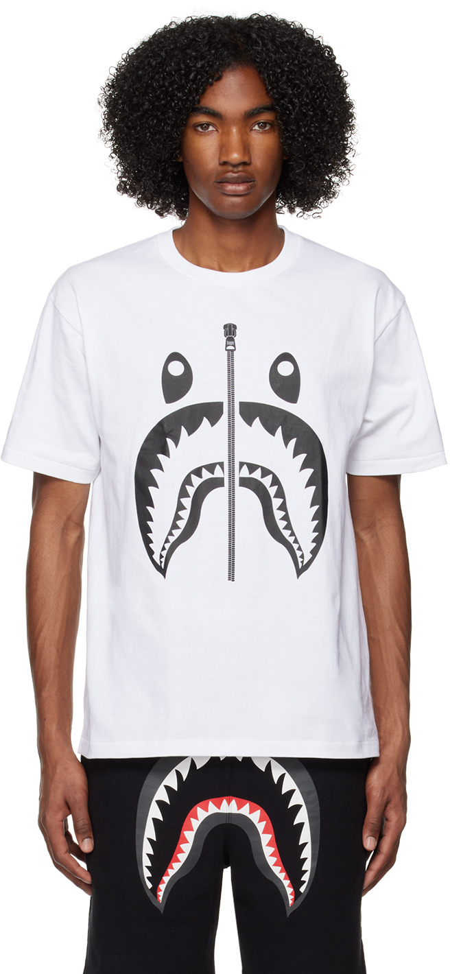 BAPE: White Shark T-Shirt | SSENSE UK