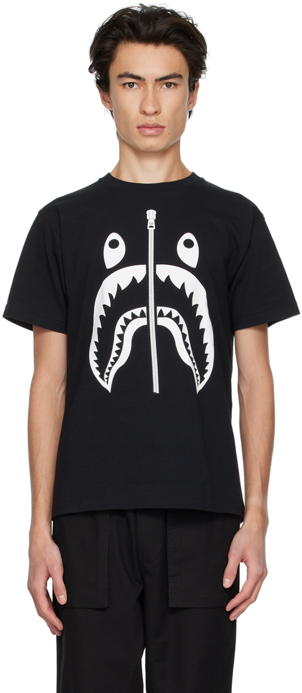 BAPE: Black WGM Edition Shark T-Shirt | SSENSE Canada