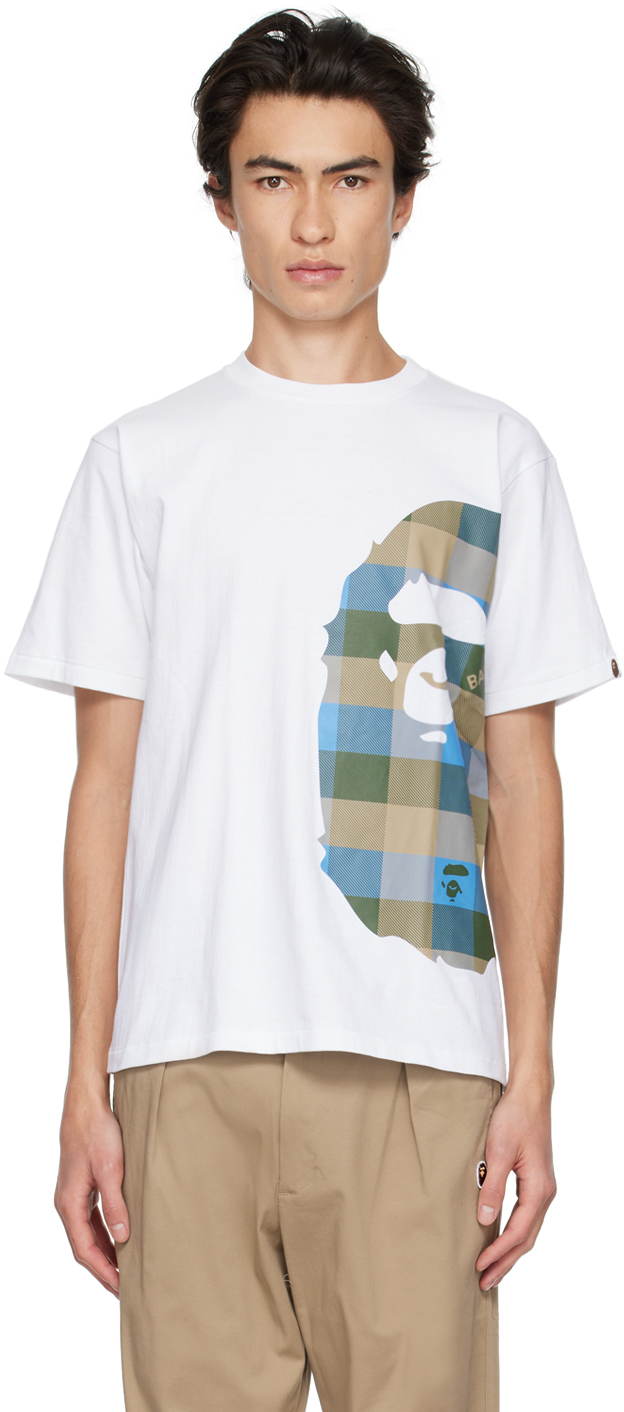 BAPE: White Camo T-Shirt | SSENSE Canada