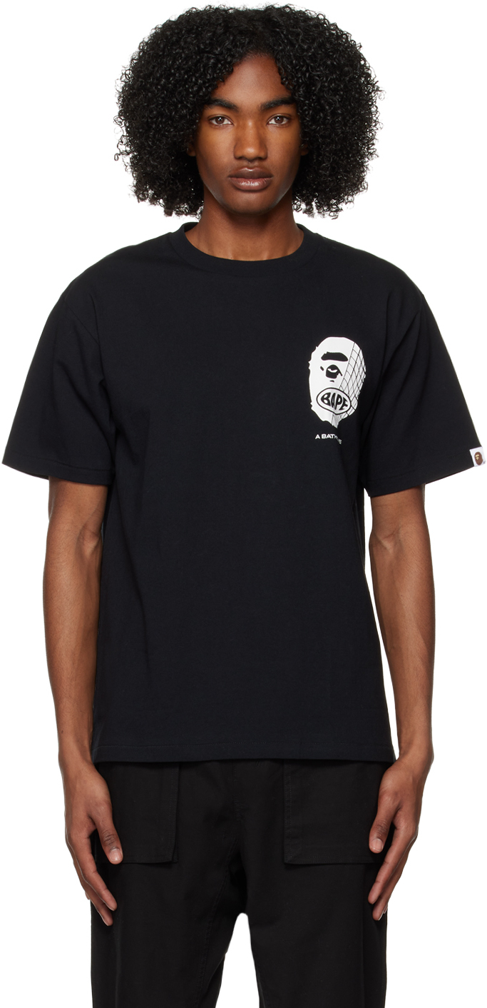 BAPE: Black Soccer T-Shirt | SSENSE UK