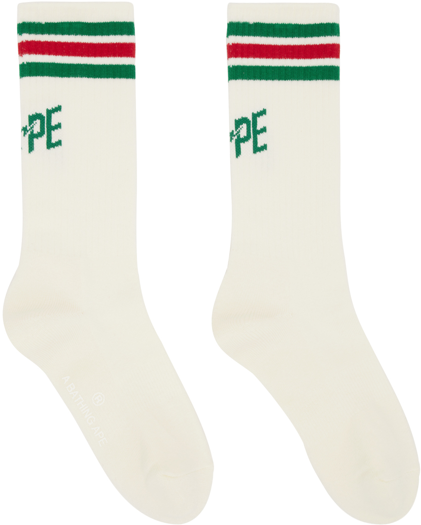 BAPE: Off-White STA Line Socks | SSENSE