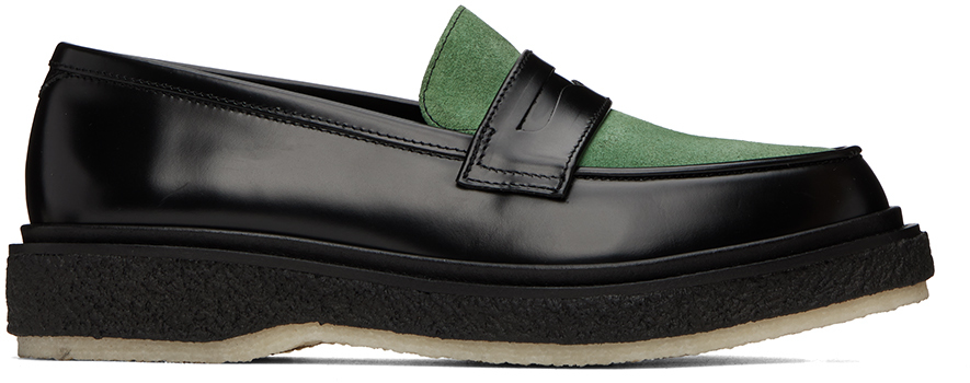 Adieu Black & Green Type 5 Loafers