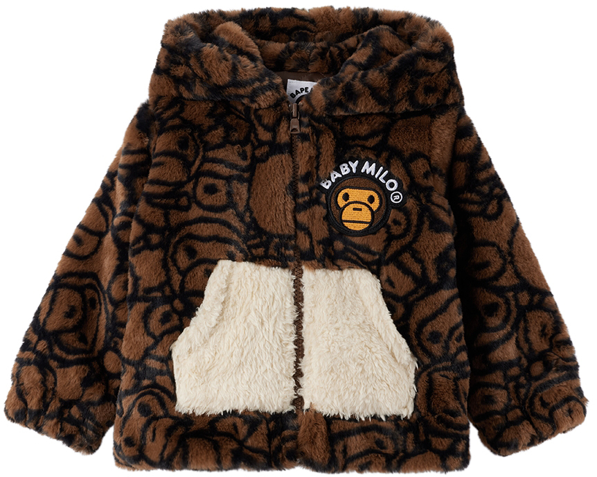 Baby Brown 'Baby Milo' Faux-Fur Hoodie by BAPE | SSENSE