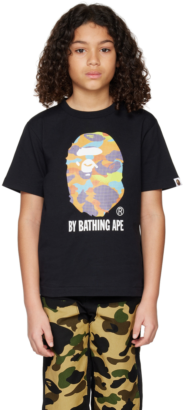 BAPE Kids Black Grid Camo T-Shirt