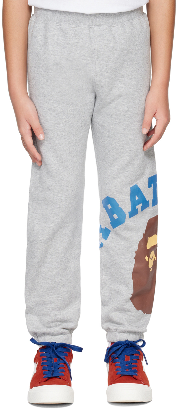 BAPE Kids Gray Giant College Sweatpants