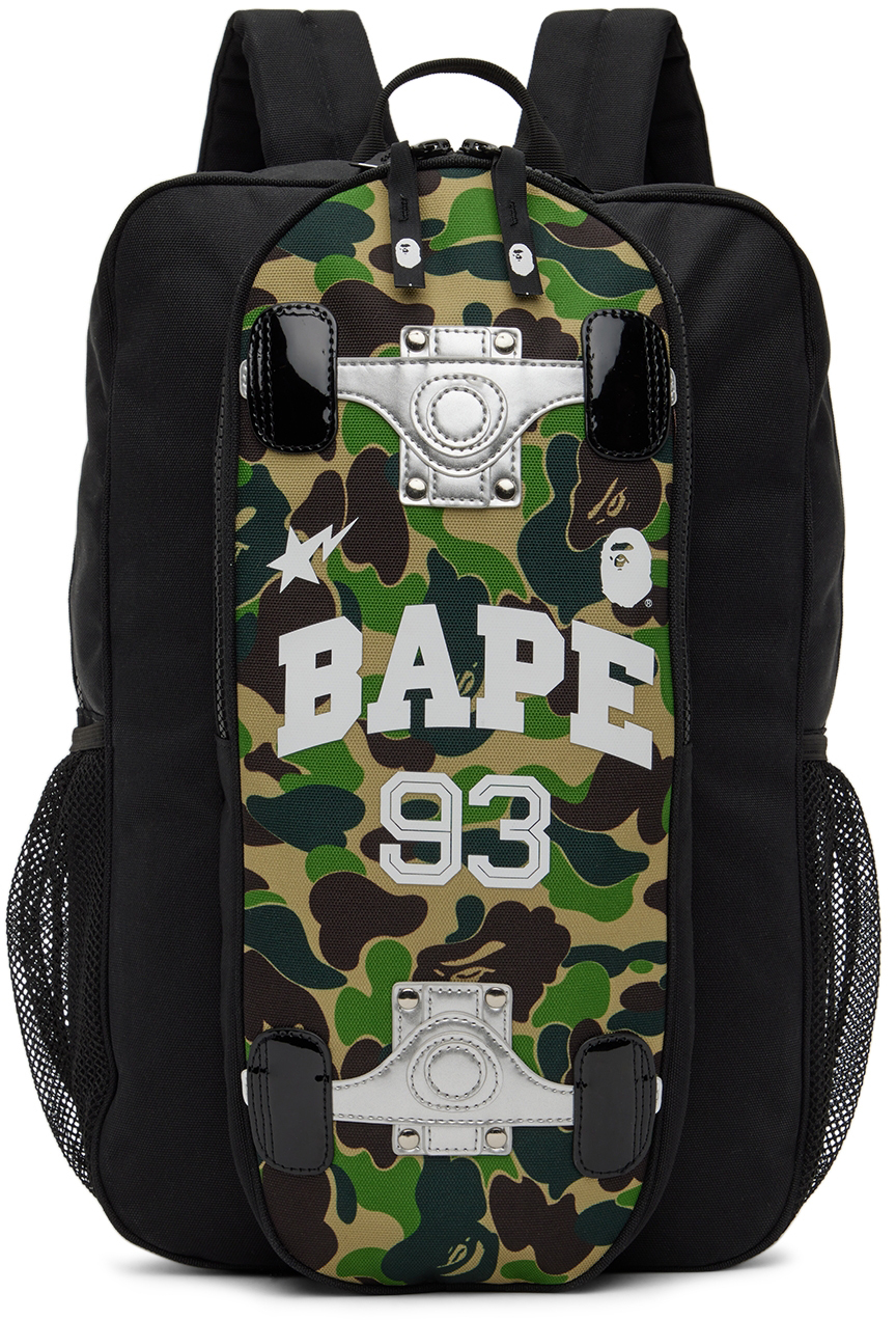 ABC Camo Skateboard Backpack in Black - BAPE Kids