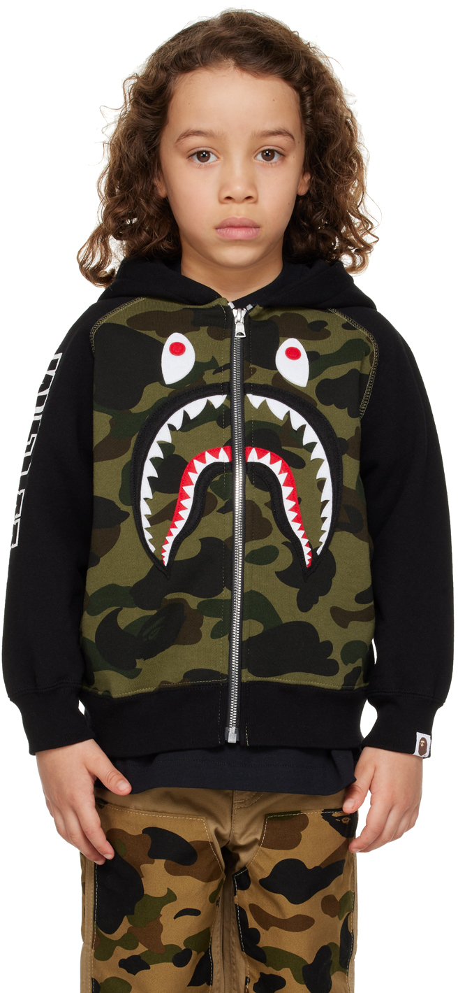 Bape Printed Cotton Hooded Jacket In Green