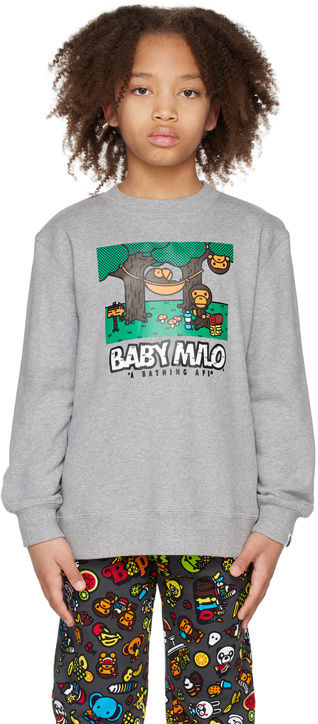 Kids Gray Baby Milo Hammock Sweatshirt by BAPE | SSENSE
