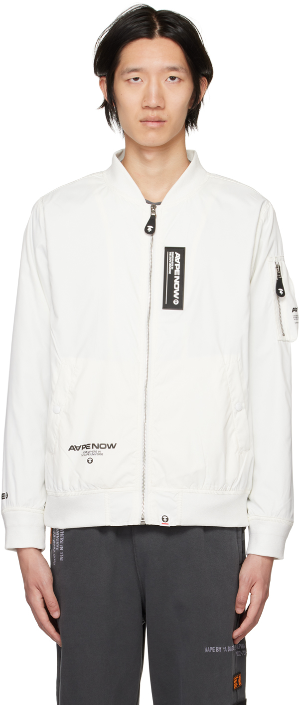 AAPE by A Bathing Ape: Off-White Now Light Weight Bomber Jacket