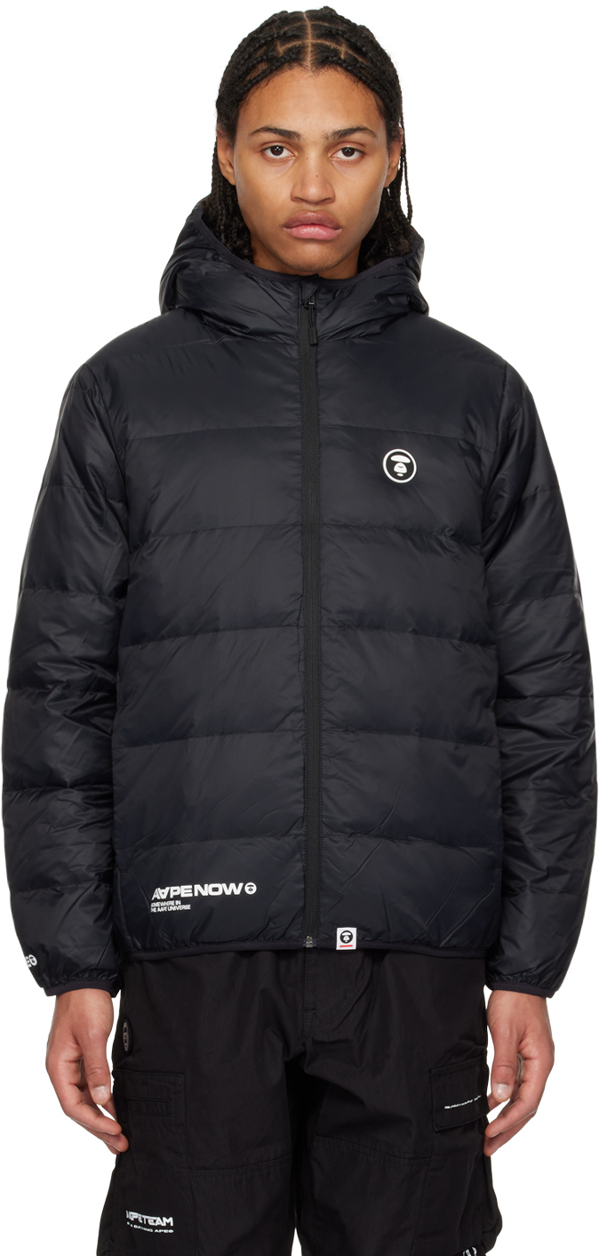 Aape By A Bathing Ape Logo-patch Down Jacket In Bkx Black | ModeSens