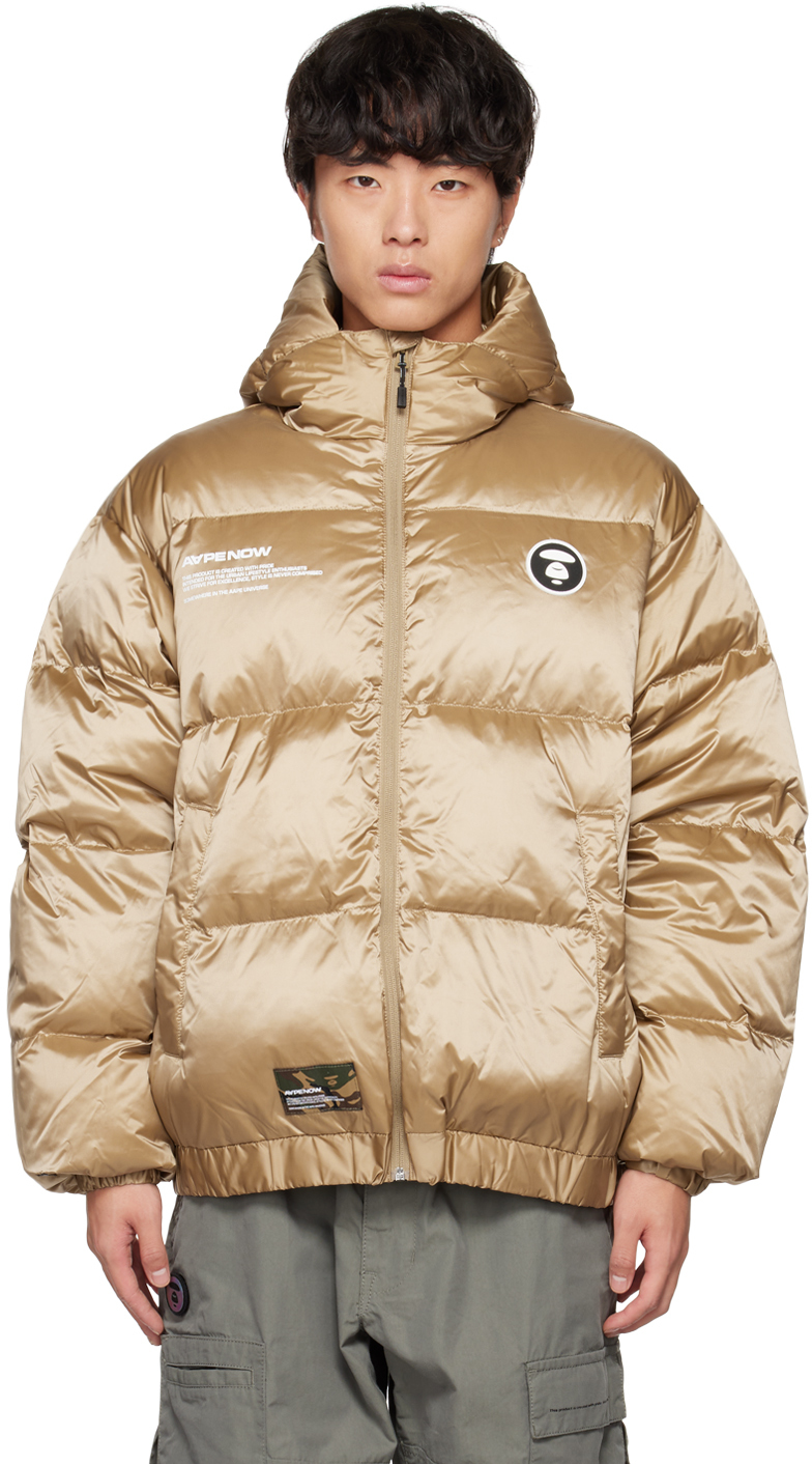Gold Hooded Down Jacket