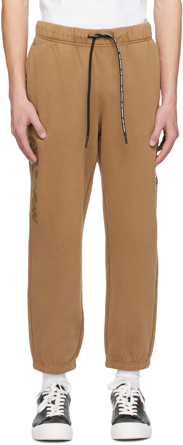 AAPE BY A BATHING APE BROWN EMBROIDERED LOUNGE PANTS