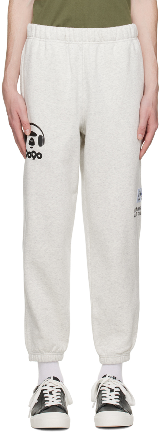 Aape By A Bathing Ape Gray 9090 Lounge Pants In Wh2