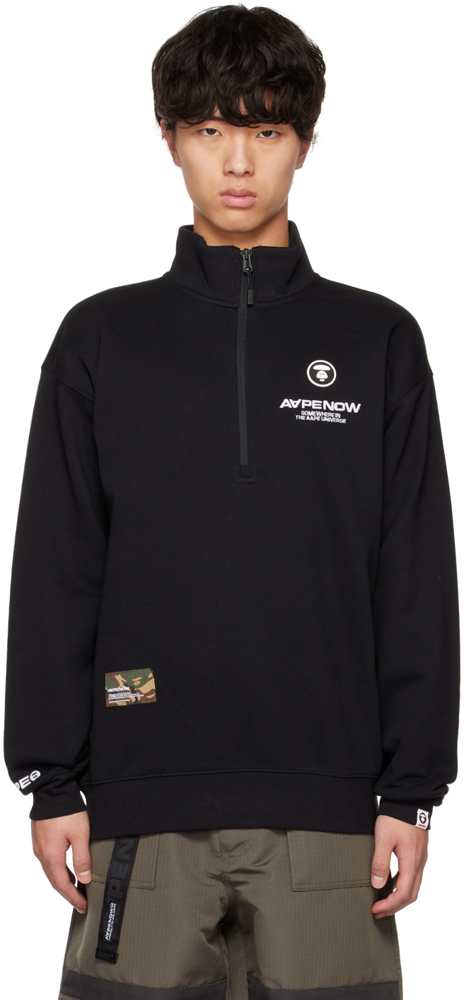 Black Zip Sweatshirt by AAPE by A Bathing Ape on Sale