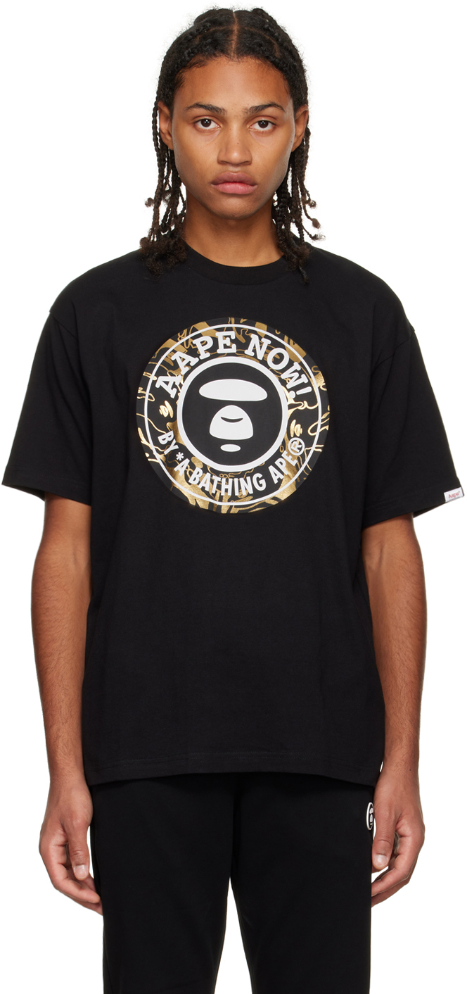 AAPE by A Bathing Ape Black Printed T-Shirt