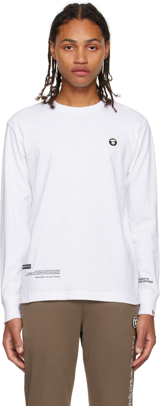 Ssense Uomo Abbigliamento Top e t-shirt Top White Printed Long Sleeve T-Shirt 