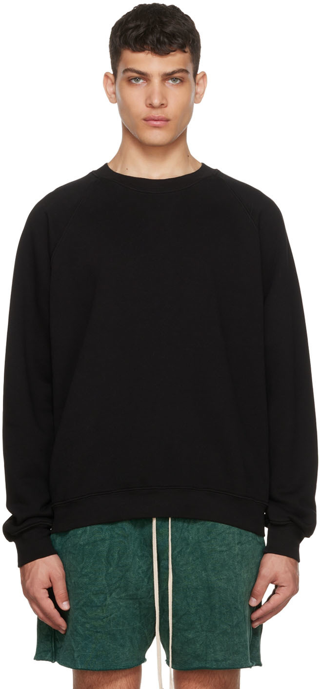 Les Tien: Black Cotton Sweatshirt | SSENSE