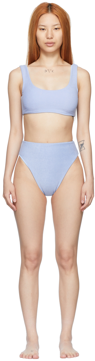 Jade Swim: Blue Rounded Edges & Incline Bikini