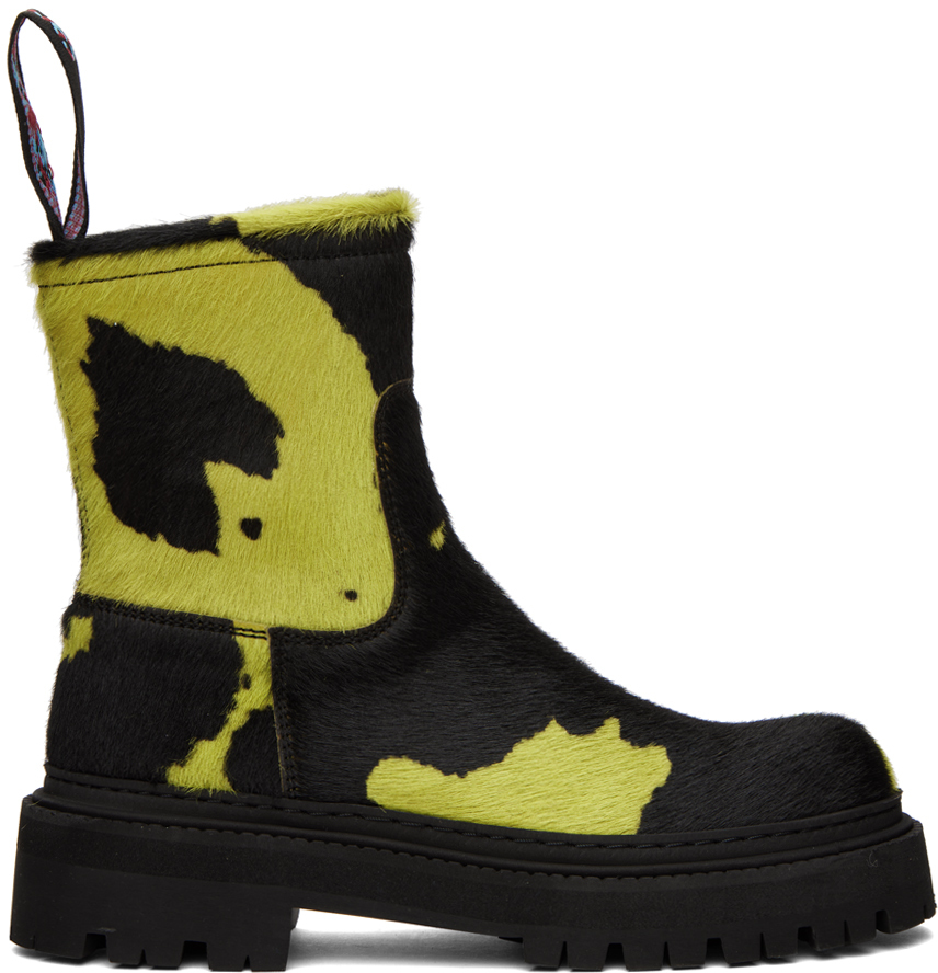 CamperLab Black & Green Eki Ankle Boots