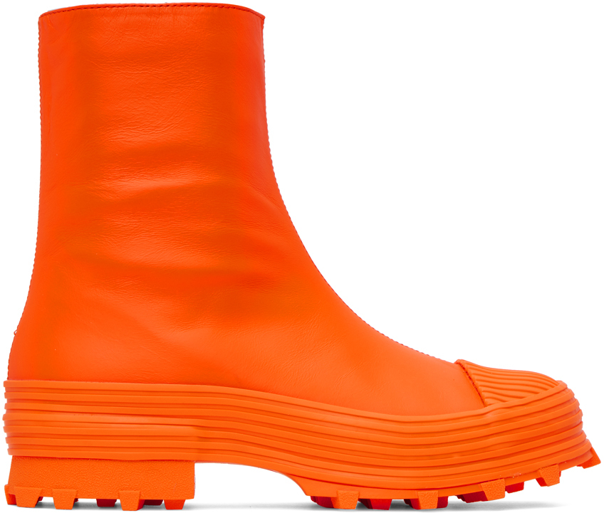 CamperLab: Orange Traktori Boots | SSENSE UK