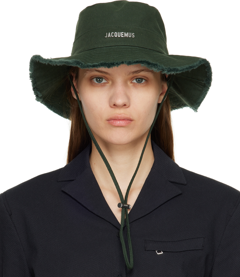 Shop Jacquemus Green Le Papier 'le Bob Artichaut' Bucket Hat In 590 Dark Green