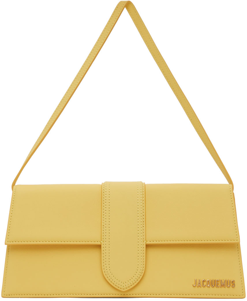 Jacquemus Yellow Le Papier 'Le Bambino Long' Top Handle Bag