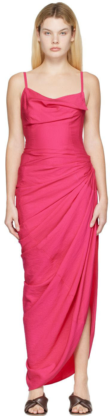 Jacquemus Pink Le Papier 'La Robe Saudade Longue' Maxi Dress