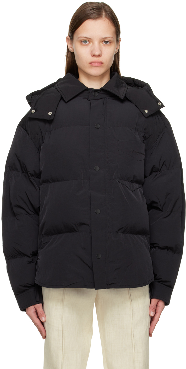 Black Le Papier 'La Doudoune Chemise' Puffer Jacket by Jacquemus on Sale