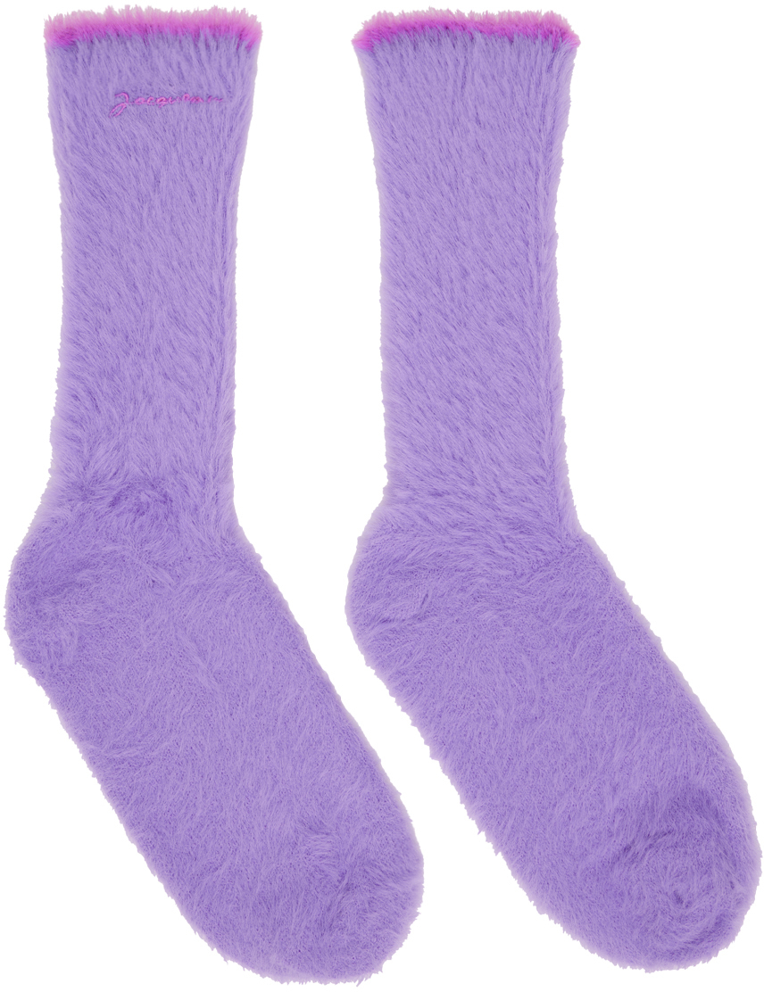 Femme Vêtements Chaussettes & Bas Chaussettes Ensemble de deux paires de chaussettes mauves Coton Socksss 